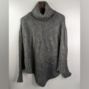 Iperico Knit Turtleneck Poncho Sweater